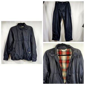 VTG Tourney Goretex Womens Rain Suit Sz L Plaid Lined Golf Outdoor Activewear